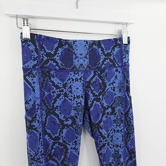 Lululemon Speed Tight IV Womens 2 Blue Mini Ziggy Snake Full-On Athleisure - Picture 4 of 16